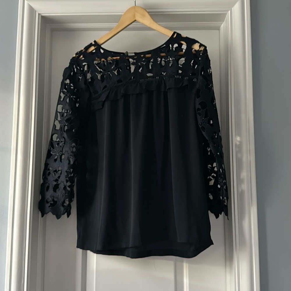 Navy lace Loft blouse